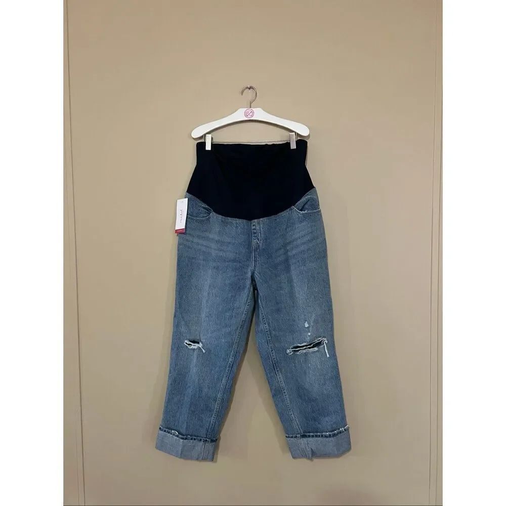 Isabel Maternity By Ingrid & Isabel Cropped Vintage Straight Jeans Woman’s Size